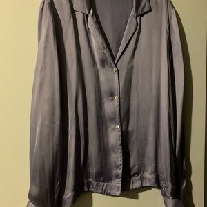 Wilfred Purple Vegan Silk Button-Up Blouse